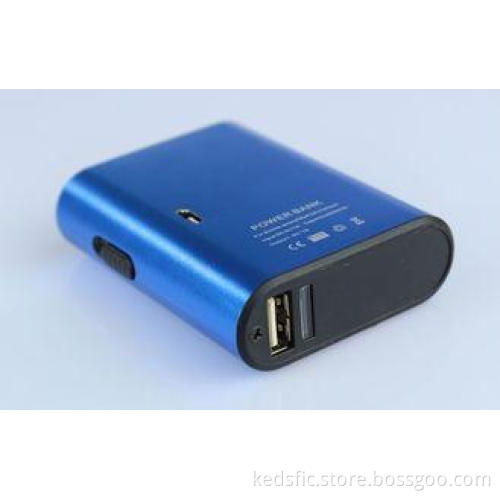 4400mAh Blue Dual USB Power Bank With Flashlight Led